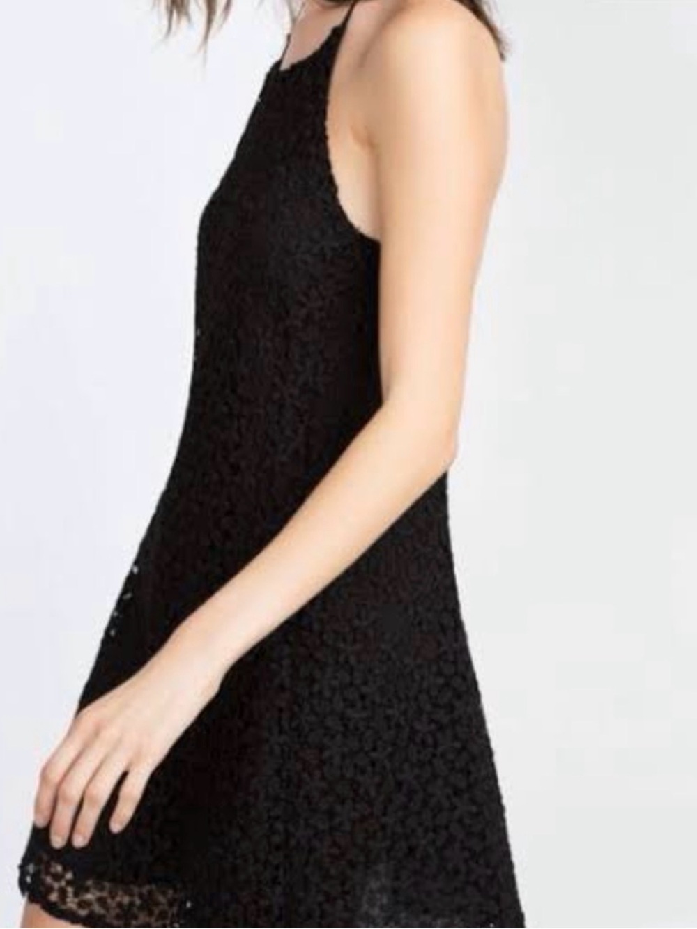 Zara Black Lace-Trim dress